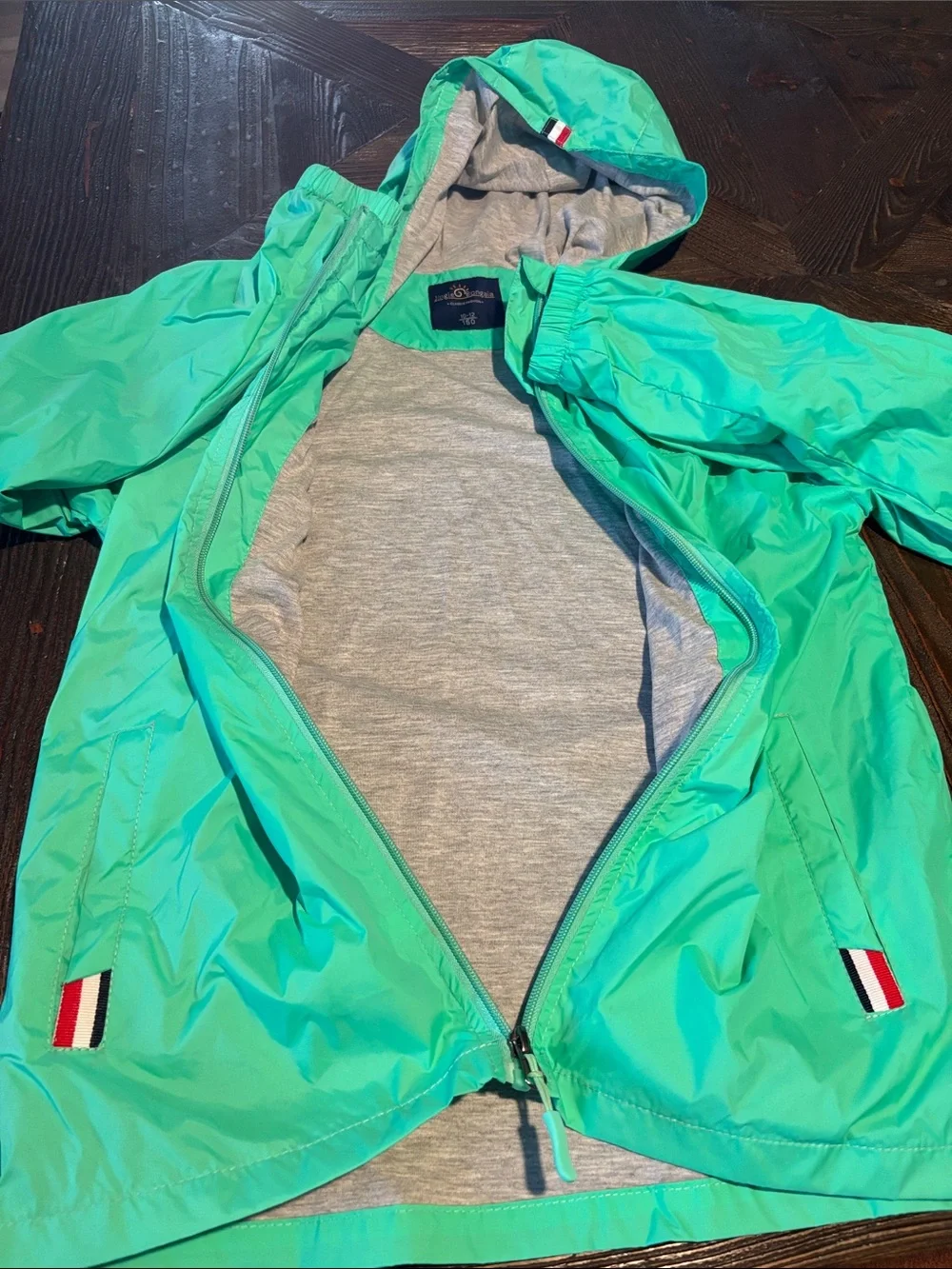Kids Hooded Rain Jacket - Mint Green